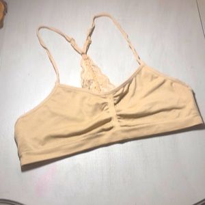 Tan lace bra